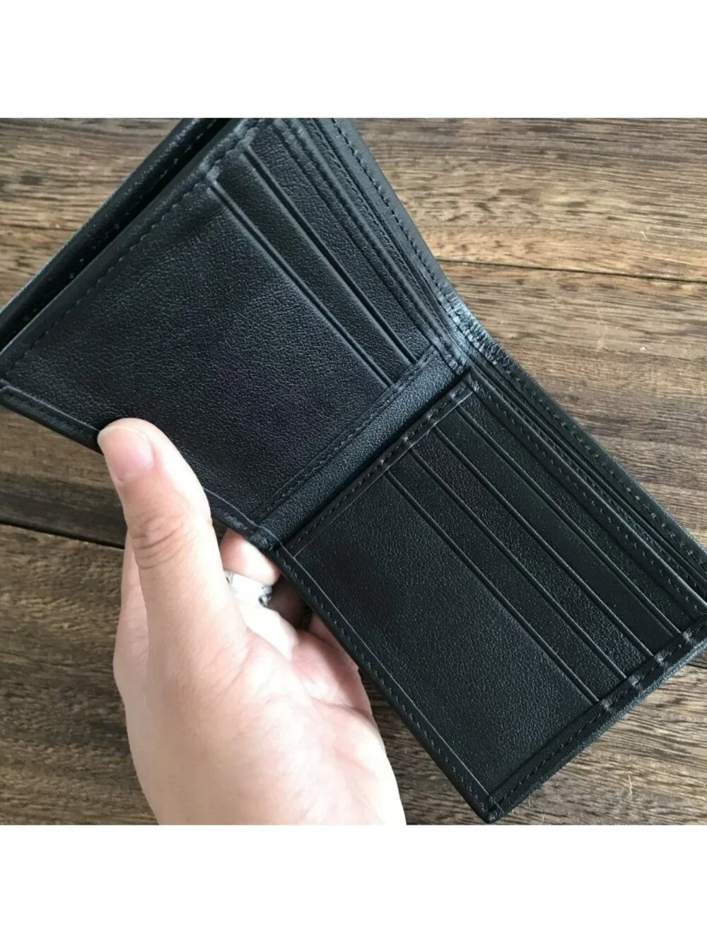 Handmade Crocodile Skin Wallet - Genuine Alligator, Luxury Gift for Him, Black